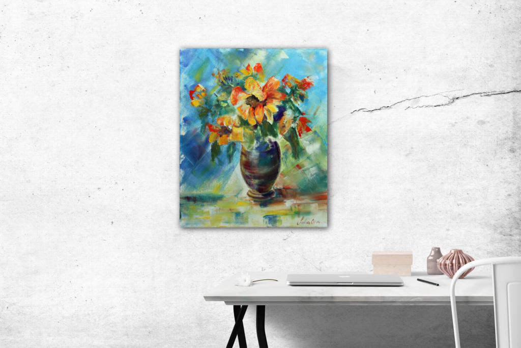 Flowers in a vase Painting
