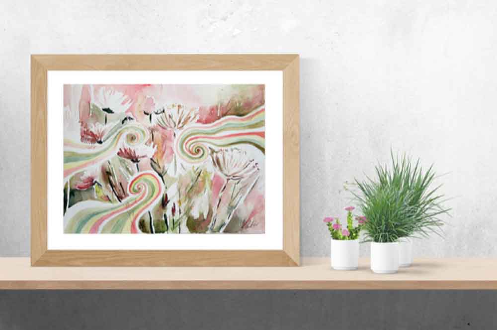 Aquarell Bilder kaufen Blumen Malerei