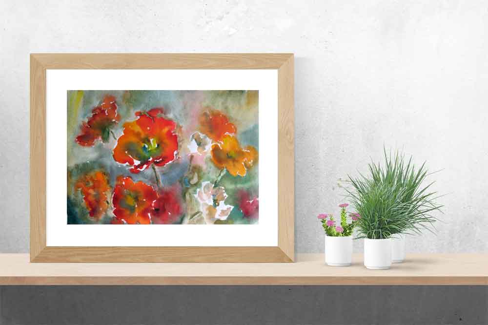 Aquarell Bilder kaufen Blumen Malerei