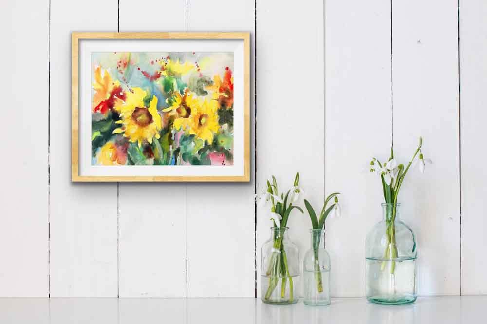 Aquarell Bilder kaufen Blumen Malerei