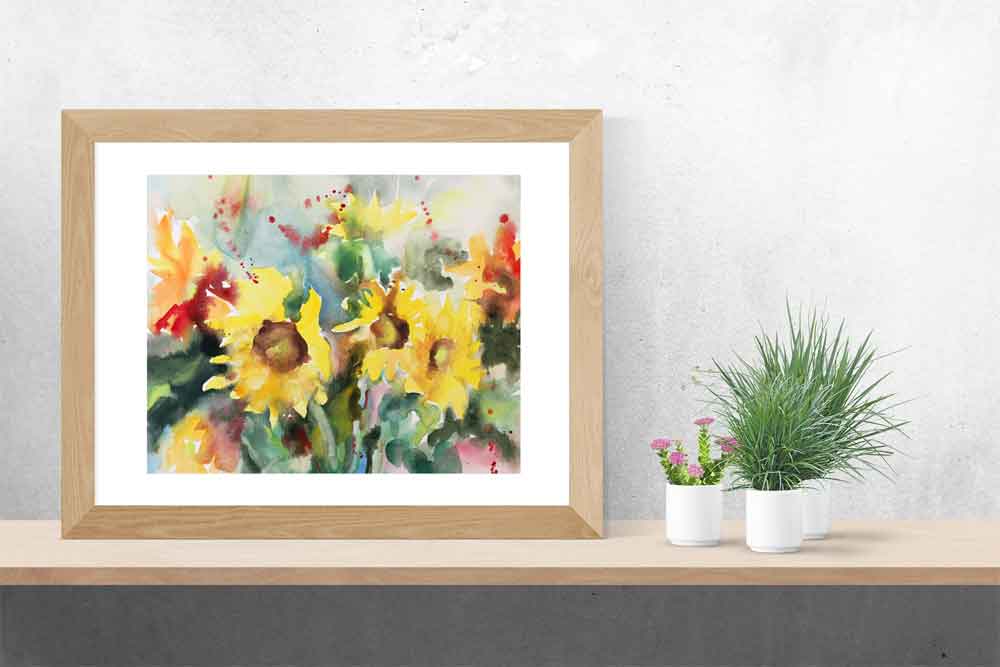 Aquarell Bilder kaufen Blumen Malerei